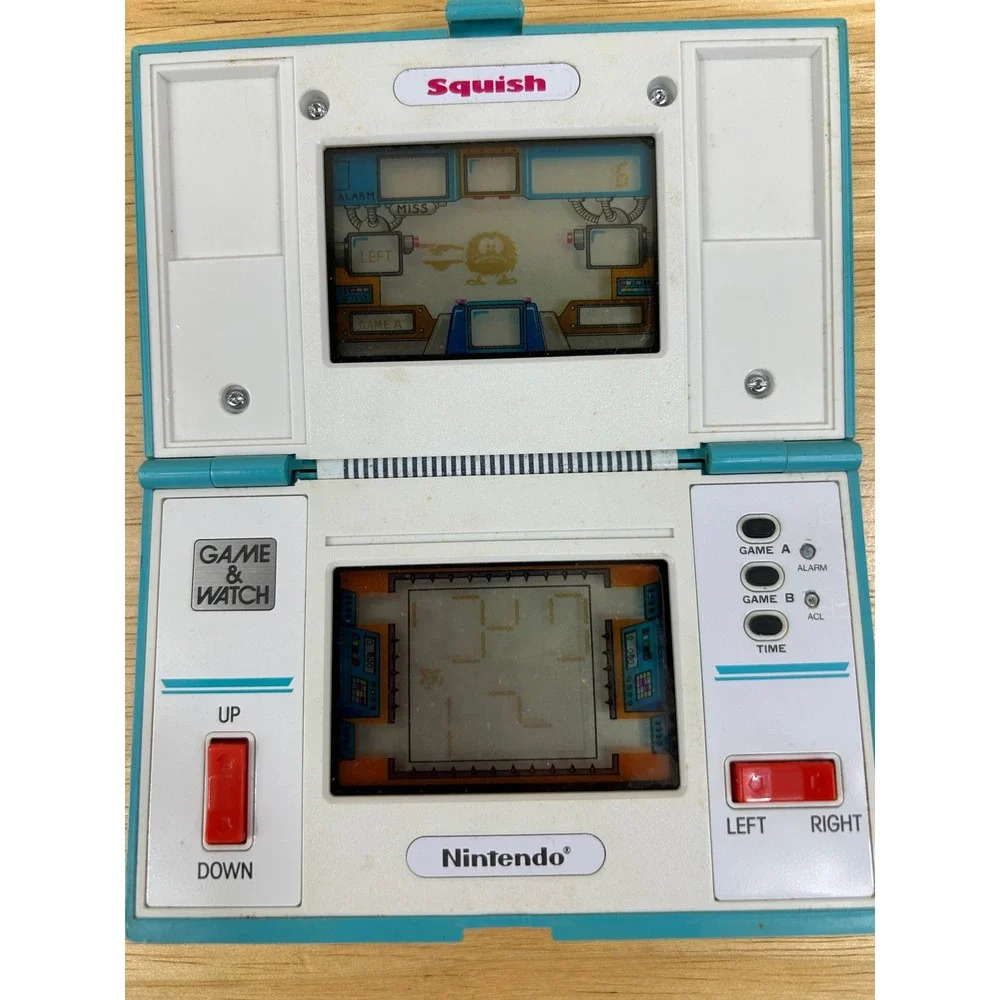 Nintendo Game & Watch Squish MG-61 Multi Screen Teal‎ Vintage 1986 Handheld Game
